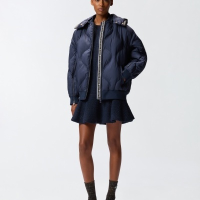 Padded bomber jacket with hood