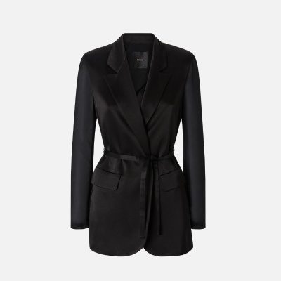 Long blazer made of satin