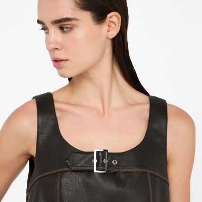 Short coated fabric dress