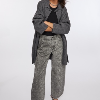 Flared trousers with print