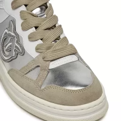 Mandy silver and beige sneakers