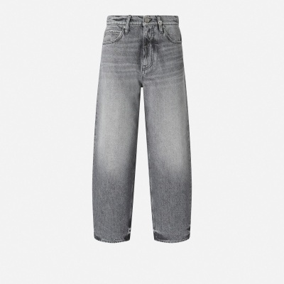 Grey denim balloon-fit jeans