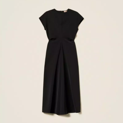 Midi dress with draping