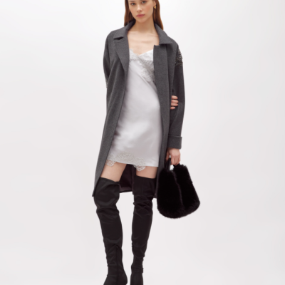 Wool Coat with Embroidery