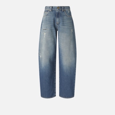 Balloon-fit jeans with extra-curve leg