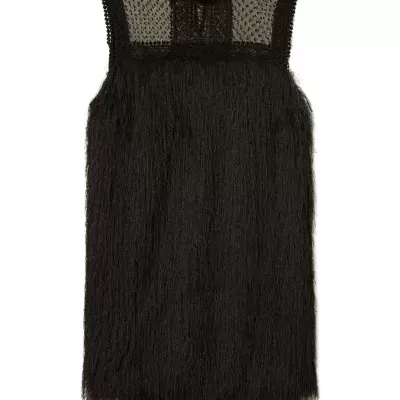 Short dress with fringes and tulle