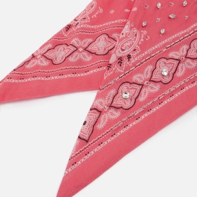Cotton bandana with crystal embroidery
