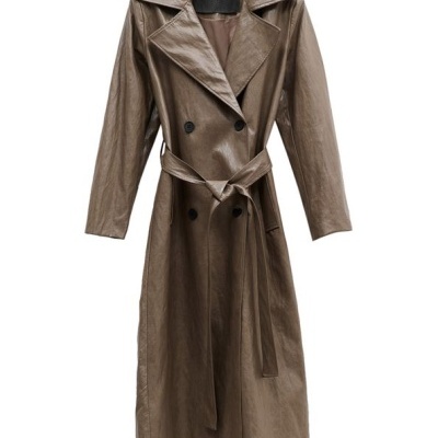 Urban Matte Faux-Leather Trench-Coat