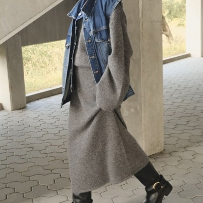 Double-layer denim gilet