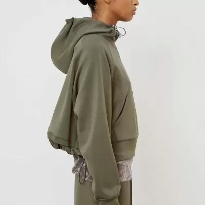 Hooded Jacket with Side Buttons