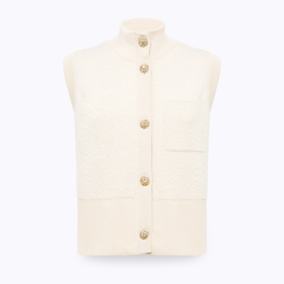 Fur Effect Knitted Vest