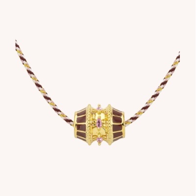 MYA-BAY Burgundy Talisman Necklace