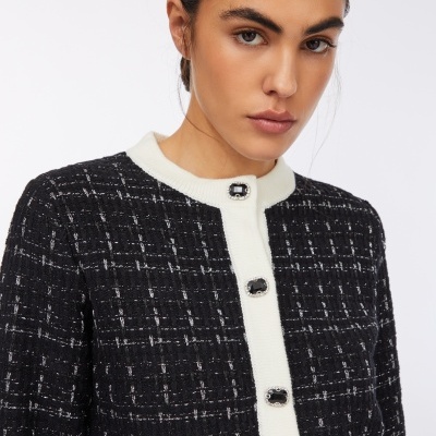 Jacket with jewel buttons