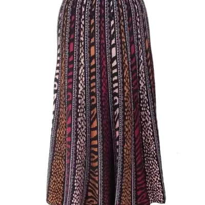 Hellen long flared knit skirt