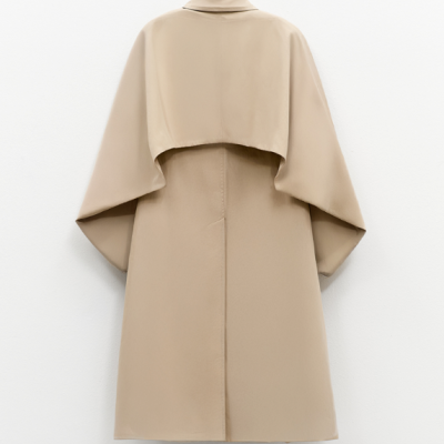 Beige oversized trench coat