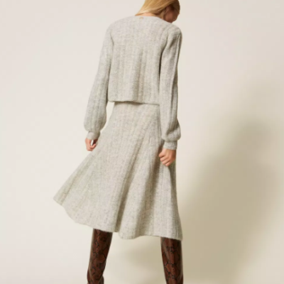 Mohair and Lurex Midi Skirt