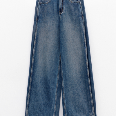 Wide Leg Jeans in Blue Denim Wide Leg Jeans in Blue Denim