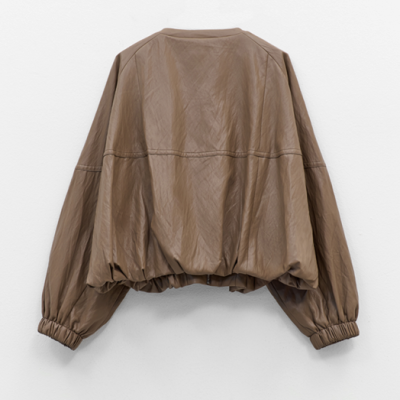 Minimal Faux Leather Bomber