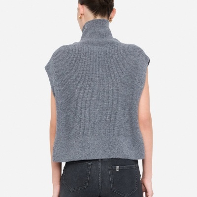 Wool vest with bejewelled embroidery