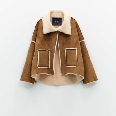 Camel Faux Shearling Jacket