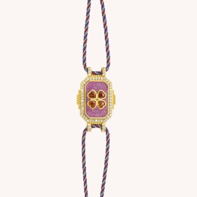 MYA-BAY Fuchsia Trefle Boheme Bracelet