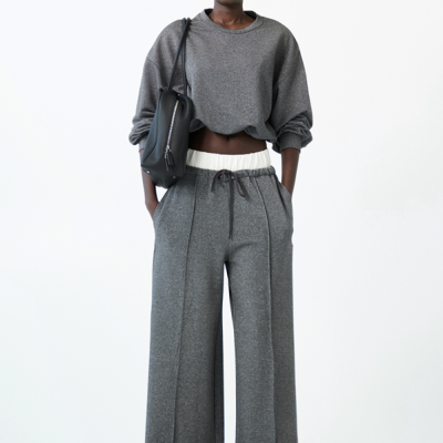 Wide Technical Jersey Trousers