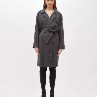 Wool Coat with Embroidery