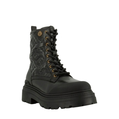 Leather combat boots
