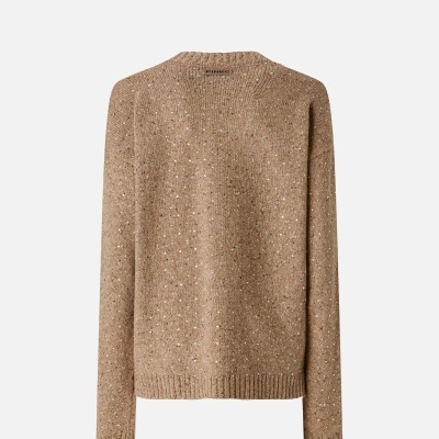 Bouclé fabric cardigan with rhinestones