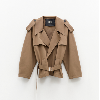 Cut oversized Camel Trench Coat with Belt Cut oversized Camel Trench Coat with Belt