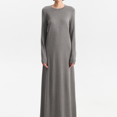 Long Grey Knit Dress
