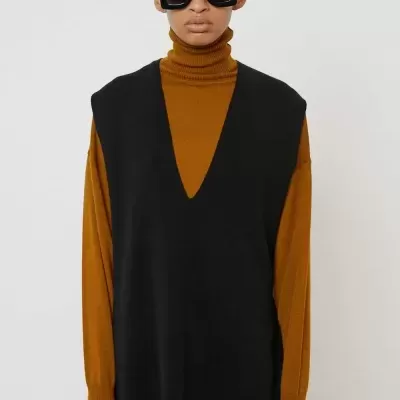 Sleeveless Knit with Side Slits