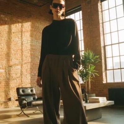 Black Asymmetric Buttoned Blouse