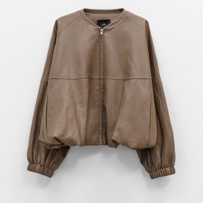 Minimal Faux Leather Bomber
