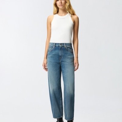 Soft denim balloon-fit jeans
