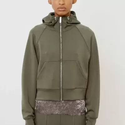 Hooded Jacket with Side Buttons