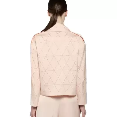 Satin Jacket with Geometric Crystal Studs