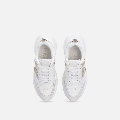 Ariel leather-effect sneakers with mirror detailing