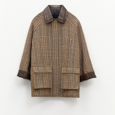 Oversized Checked Wool Coat