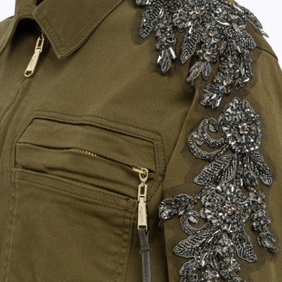 Gabardine Jacket With Embroidered Patch