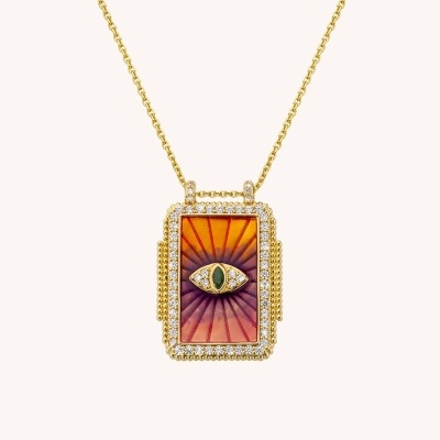 MYA-BAY Pink Rainbow Eye Boheme Necklace