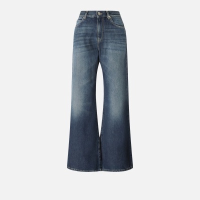 Wide-leg soft denim jeans