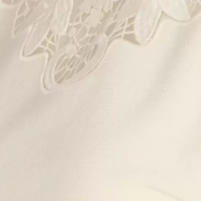 Lace-insert high-neck sweater