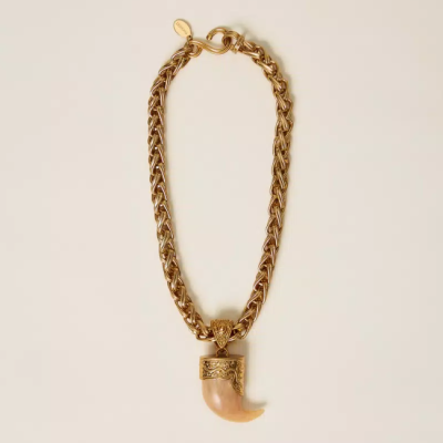 Chain necklace with horn
