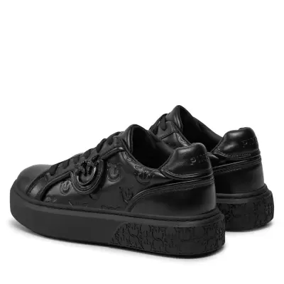 Sneakers Black Leather Monogram