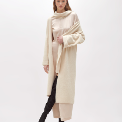 Over Cardigan In Fur Effect Yarn