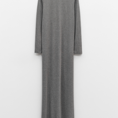 Long Grey Knit Dress