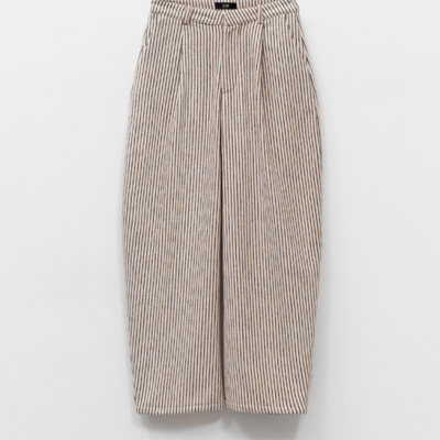 Striped Linen and Cotton Ballon Trousers