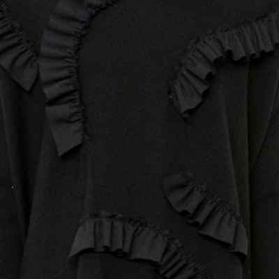 Knitted Sweater with Ruffle Detailing