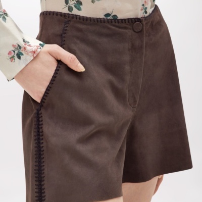 Suede Shorts With Crochet